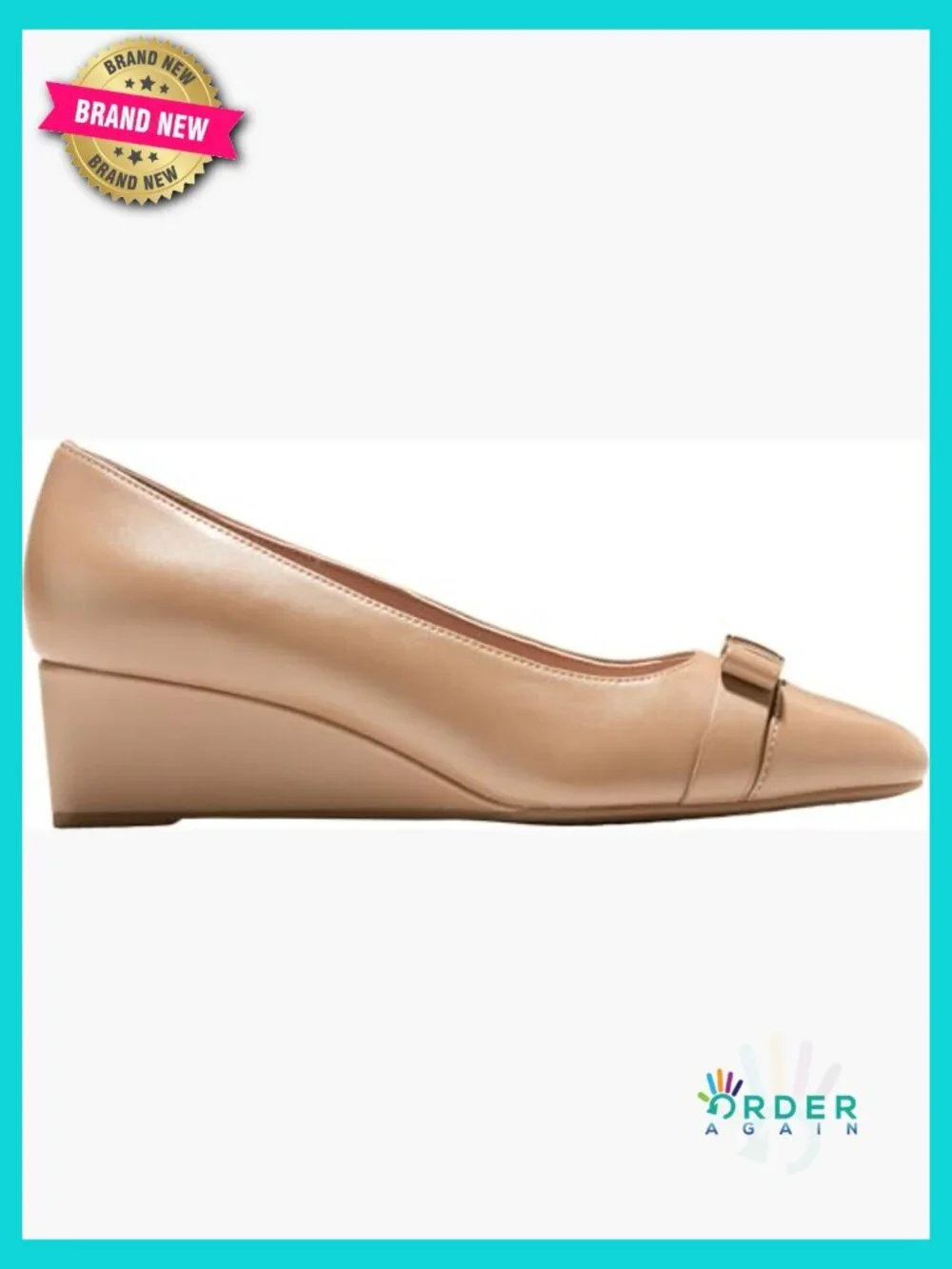 Bow Detail Wedges Comfortable Cushioned Leather Business Casual